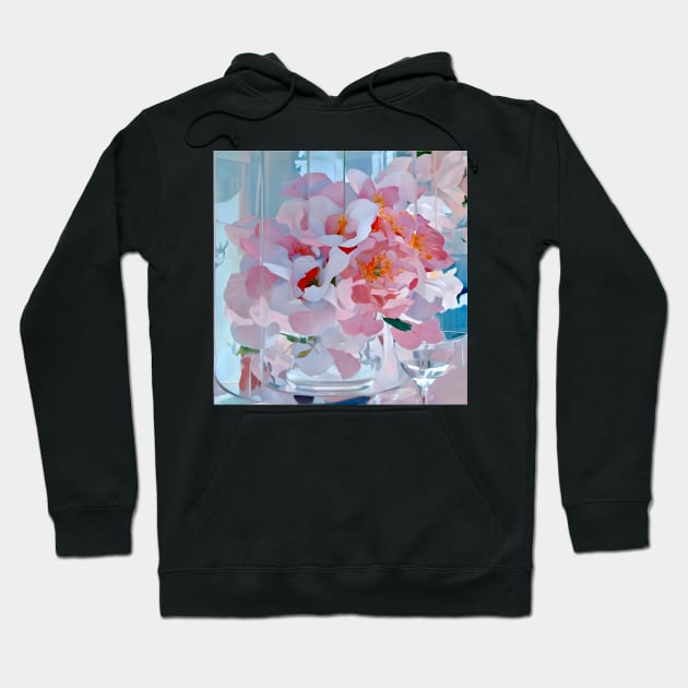 Pink Bouquet in Crystal Vase Hoodie by DANAROPER